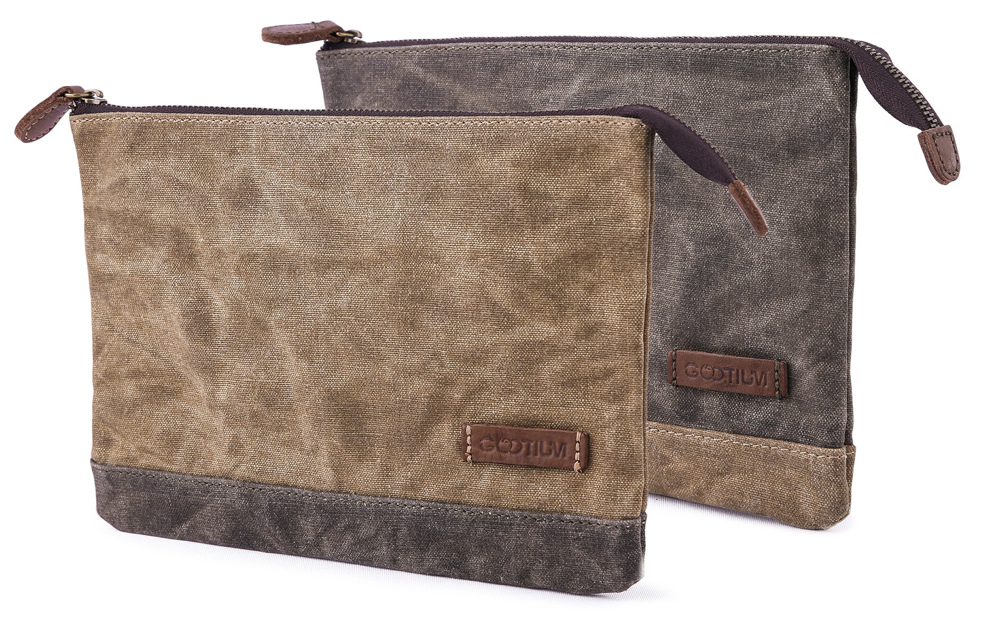 Gootium Waxed Canvas Zip Pouch Set - Zippered