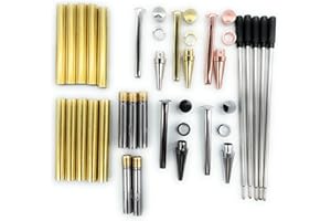 SPEARHEAD PRODUCTS Slimline Pen Kit for Wood Turning || 5 Pack with Multiple Finishes || 7mm Twist Pen Kit