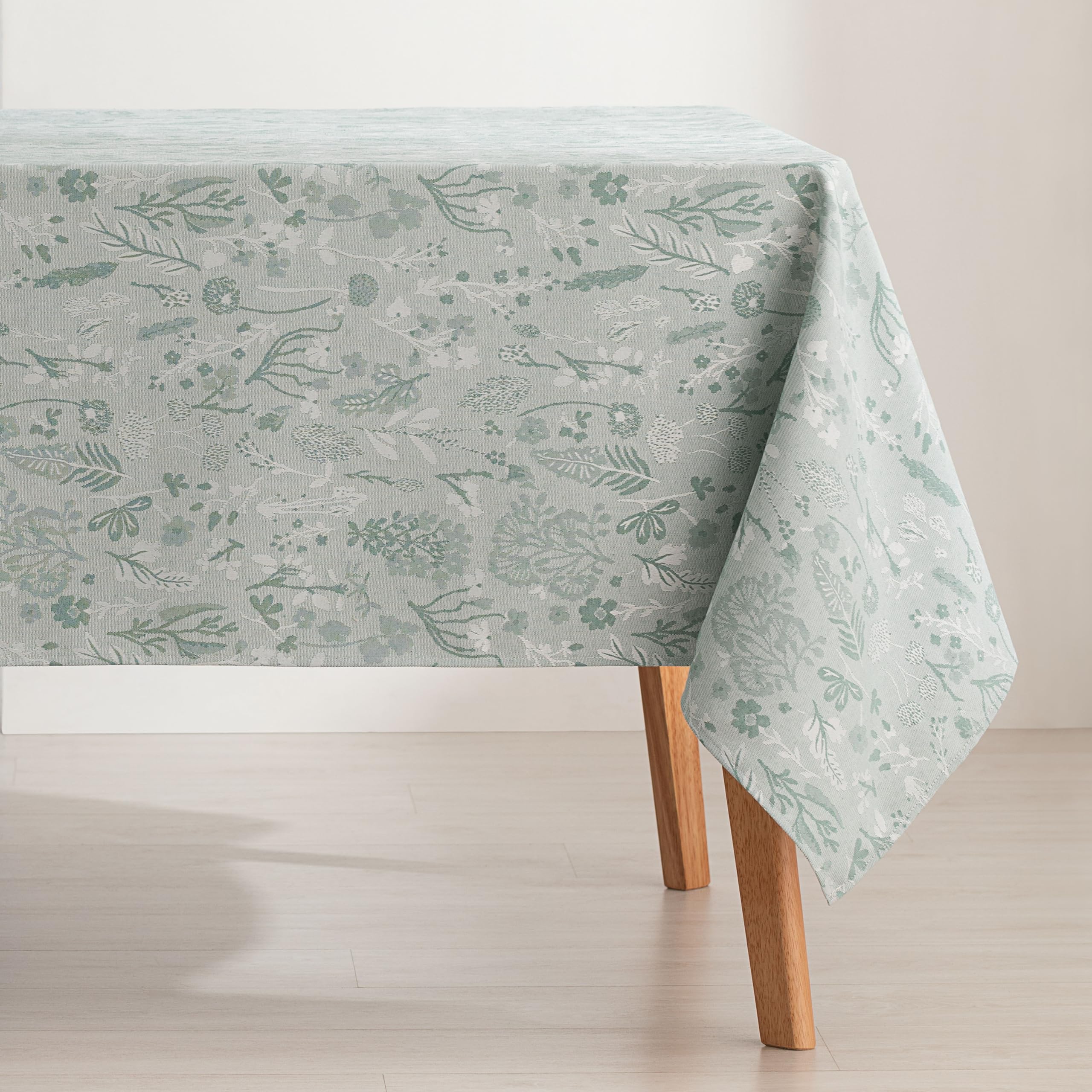 GAMUSI Stain Resistant Tablecloth Rectangular Jacquard Waterproof Table 140 x 200 cm, Fabric Touch, Green – Larch