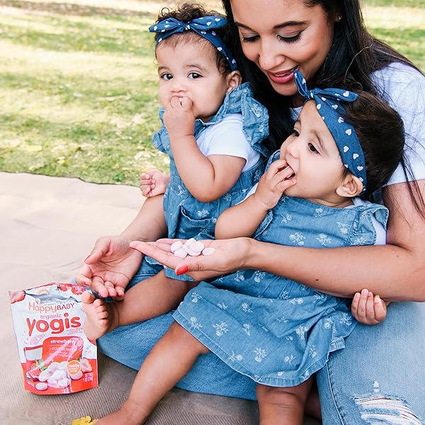 HAPPY BABY ORGANICS YOGIS FREEZE-DRIED YOGURT & FRUIT SNACKS, 3 FLAVOR VARIETY PACK, 1 OUNCE (PACK OF 3)