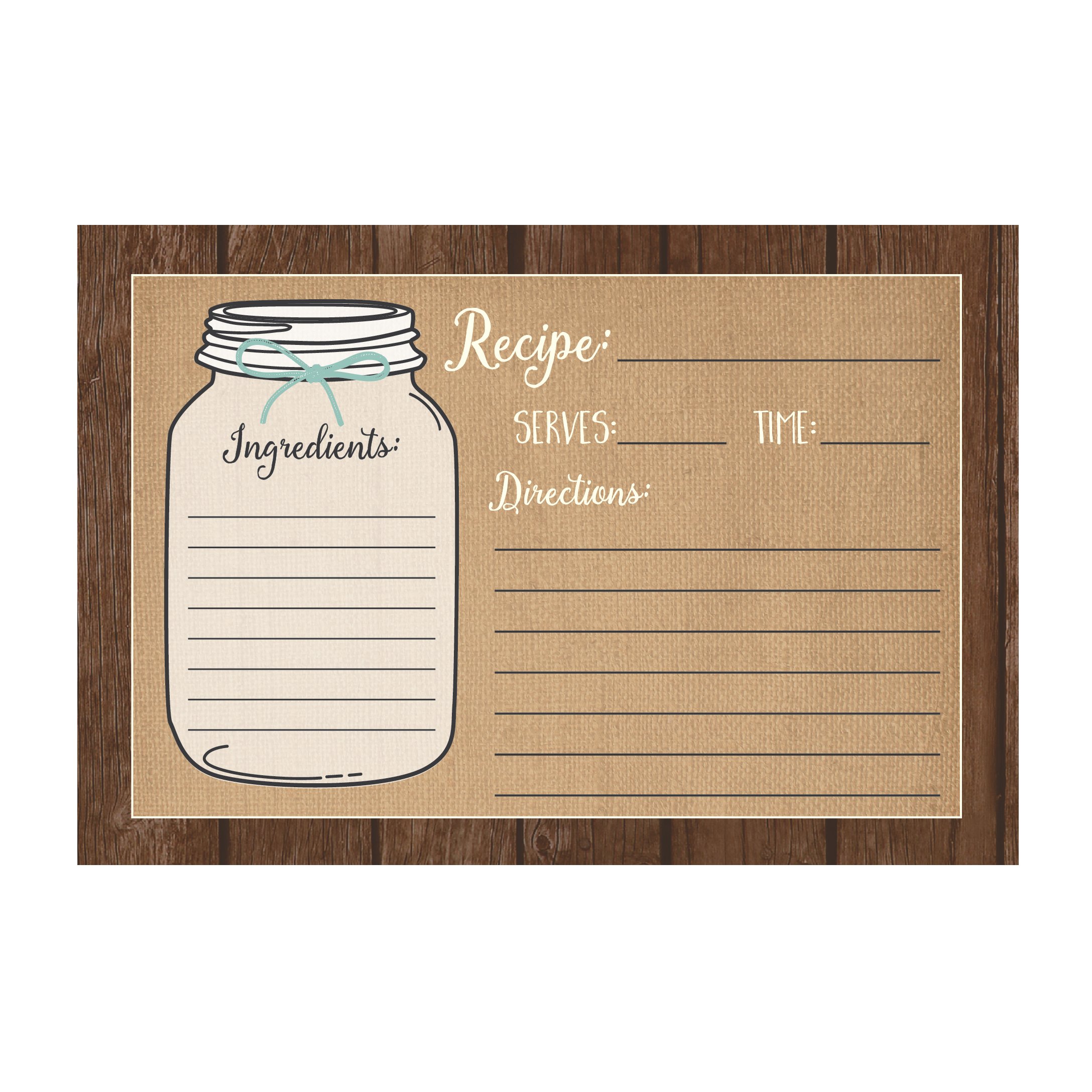 (Set of 50) Vintage Recipe Cards, Bridal Recipe Cards, Printer Recipe