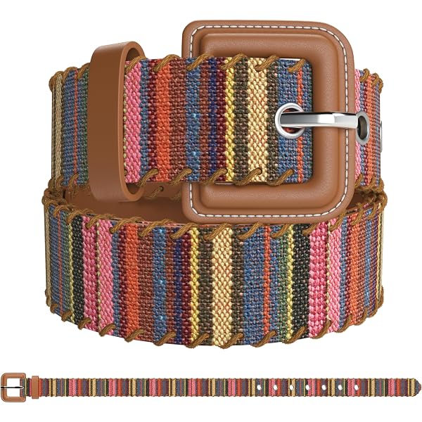WOWOGO Woven Multicolor Belt for Women Boho Waist Belt with  display picture 2