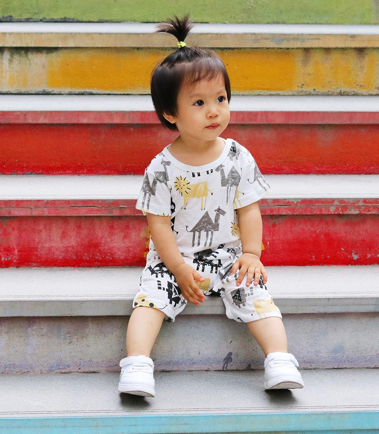 Newborn Girl's Baby Boys Infant Summer Short Sleeve Pajama Cute Cartoon Romper Overalls Outfits: Clothing