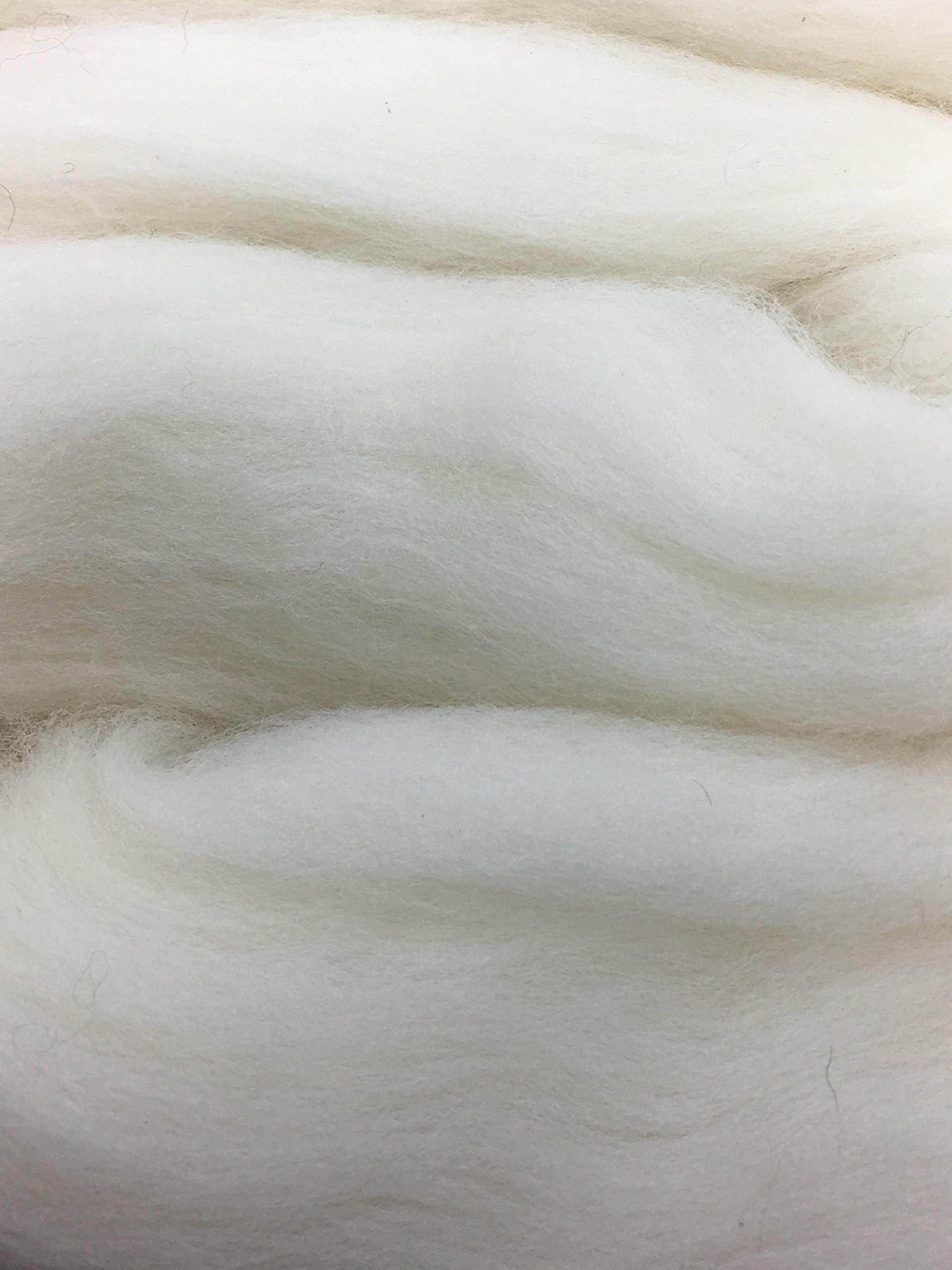 Shep's Natural White Merino Wool Top Roving Fiber Spinning, Felting Crafts USA (4oz)