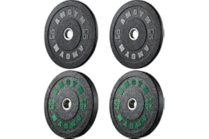 AMGYM 2 Inch Bumper Plates，10-500lbs，Barbell Rubber Olympic Weight Plates Set for Home Gym, Strength Training & Weight Lifting, Multiple Options Colors