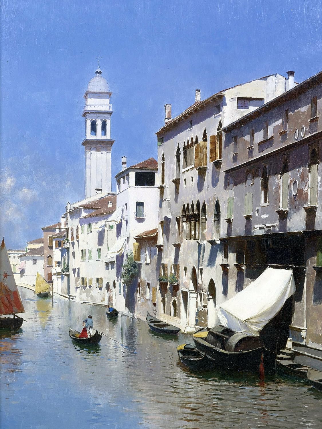 VENETIAN CANAL R. Santoro water Venice Tile Mural Backsplash Art Marble Ceramic