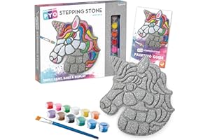 MindWare Paint Your Own Stepping Stone Unicorn - Kit Includes Weather Proof Stone, Paint and Brushes