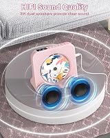 GREADIO Portable CD Player Bluetooth 5.0 Speaker System Pink view 6