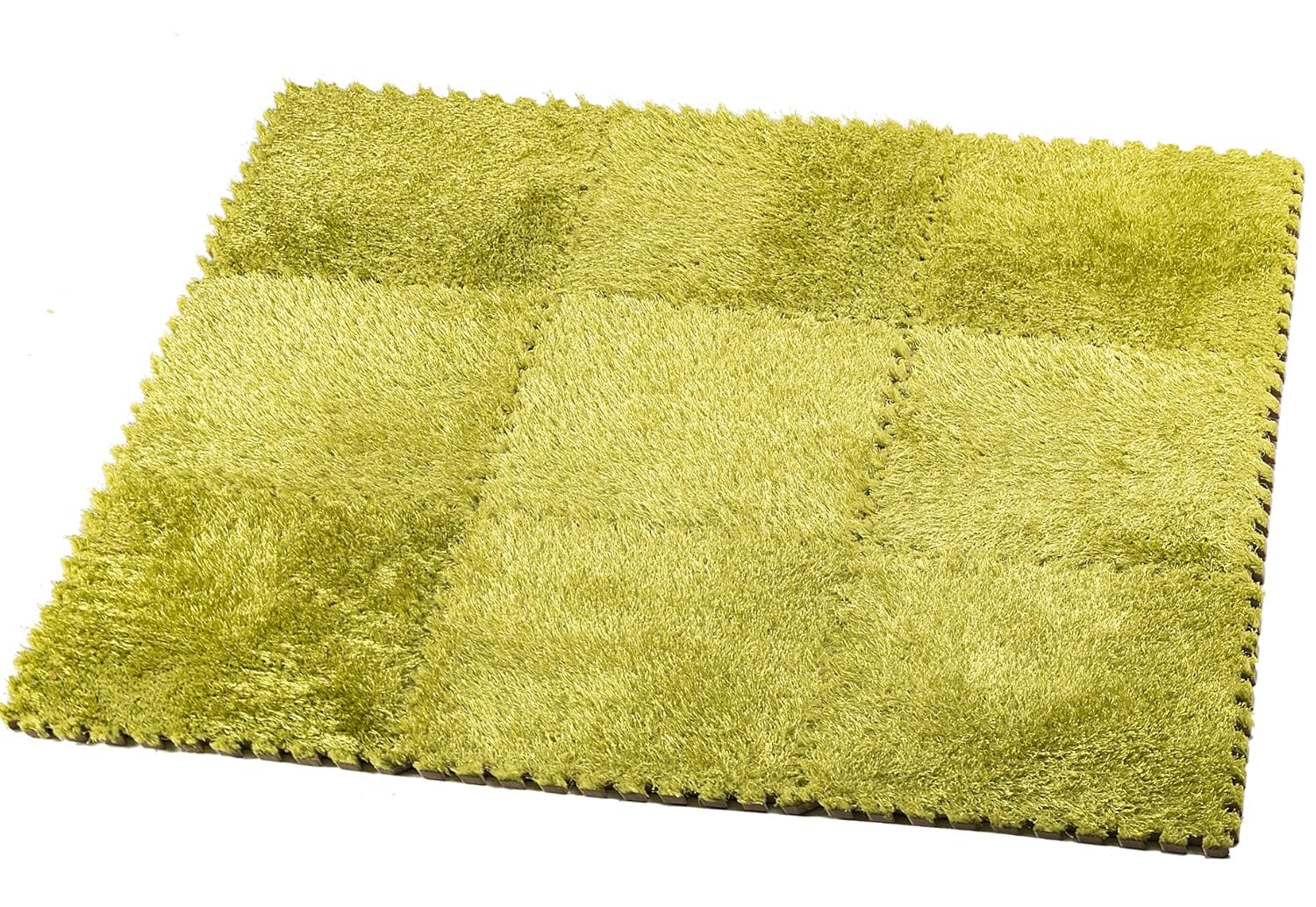 HemingWeigh Fuzzy Area Rug 9 Fluffy Carpet Tiles for Kids Ideal Nursery