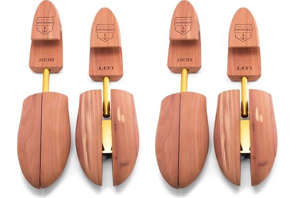 HOUNDSBAY Cedar Shoe Tree, Shoe Trees for Men & Women - Shaper & Stretcher | 100% Aromatic Red Cedar Wood Shoe Trees for Boot