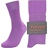 Forony Mens Dress Socks Thin Lightweight Size 8-13 Combed Cotton Anti Odor Quick Dry Classic Pattern