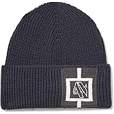 Armani Exchange Men's Logo Beanie Hat, Blu Navy, One Size