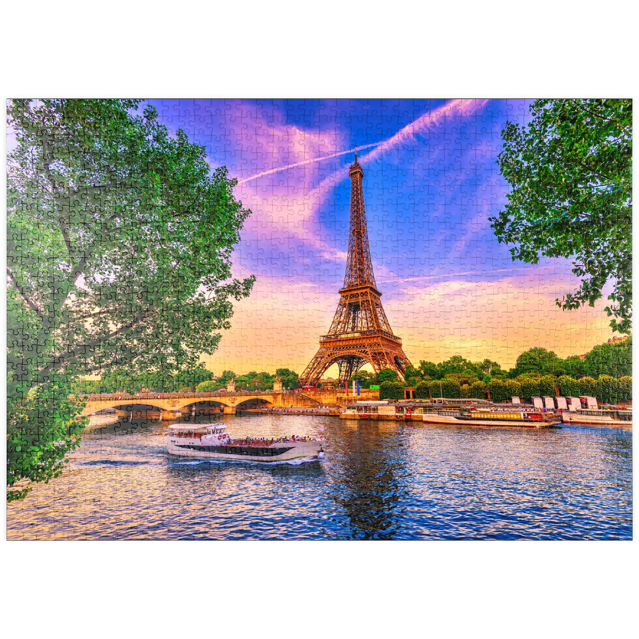 Eiffel Tower And Seine River At Sunset In Paris, France - Premium 1000 pieces Puzzle - MyPuzzle special collection from Puzzle Galaxy