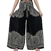 B BANGKOK PANTS Women's Boho Palazzo Pants Yoga Wide Leg Pants