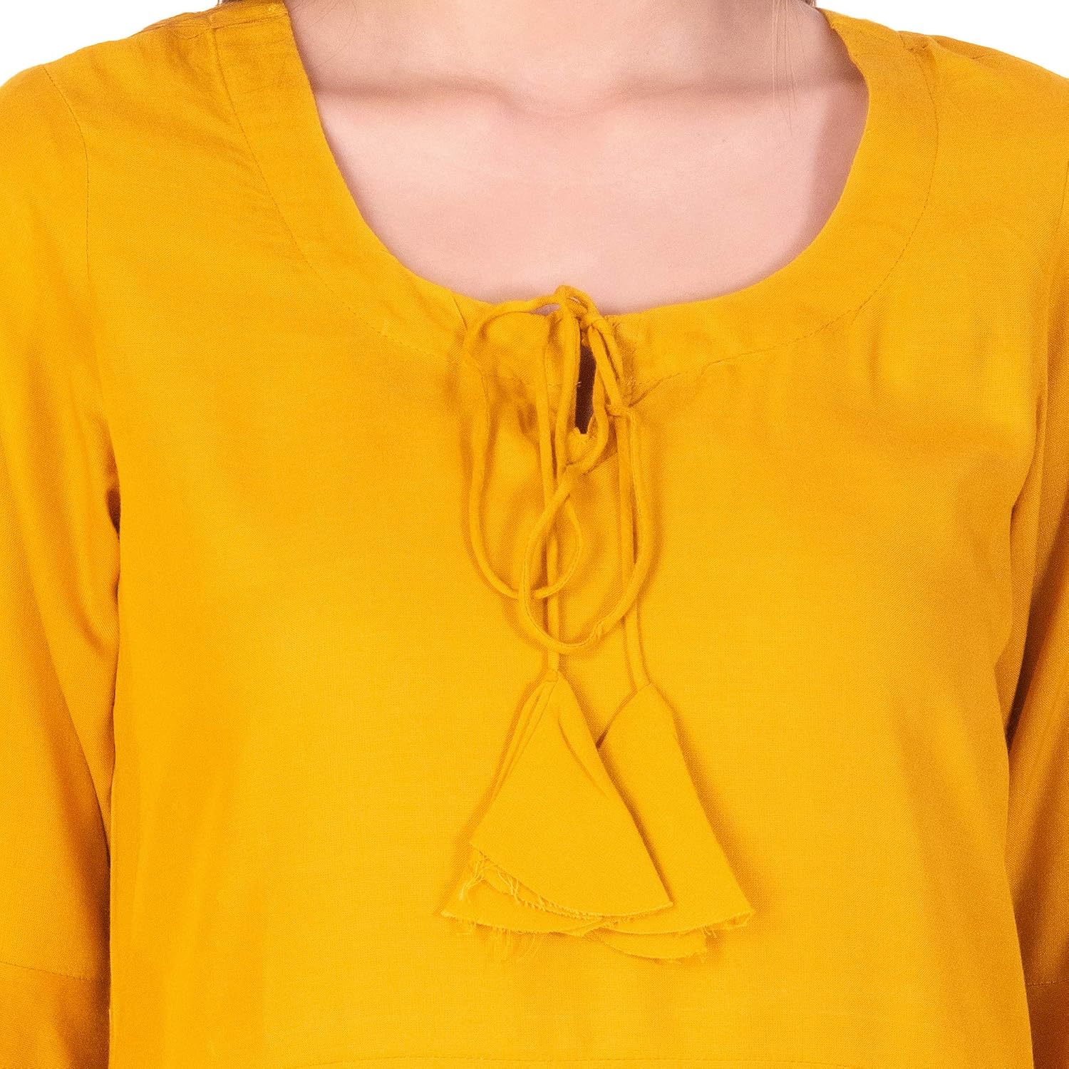 ortange readymade women's rayon kurta, palazzo with printed dupatta set