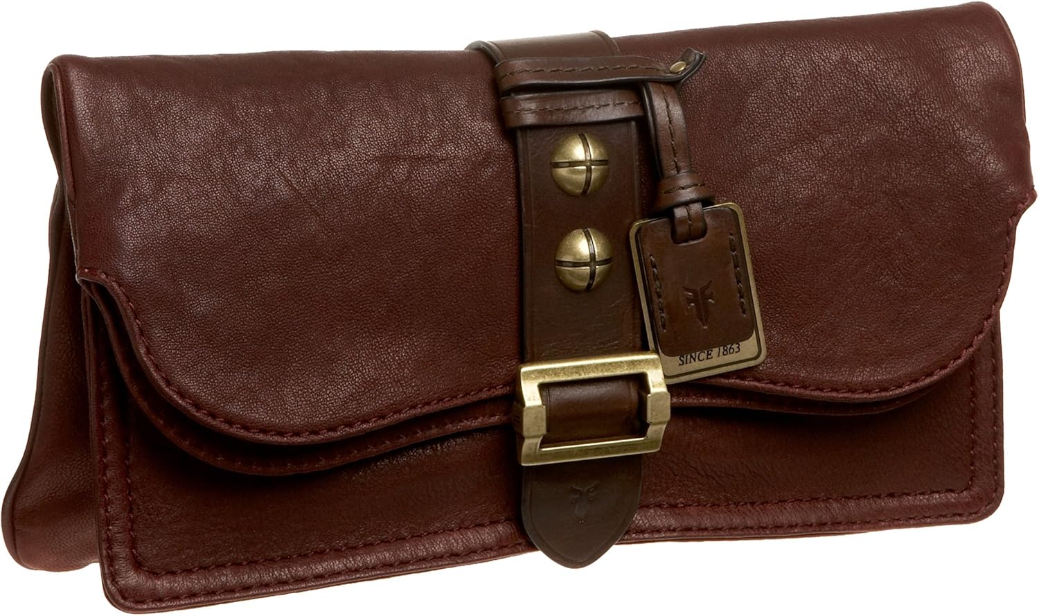 frye leather clutch