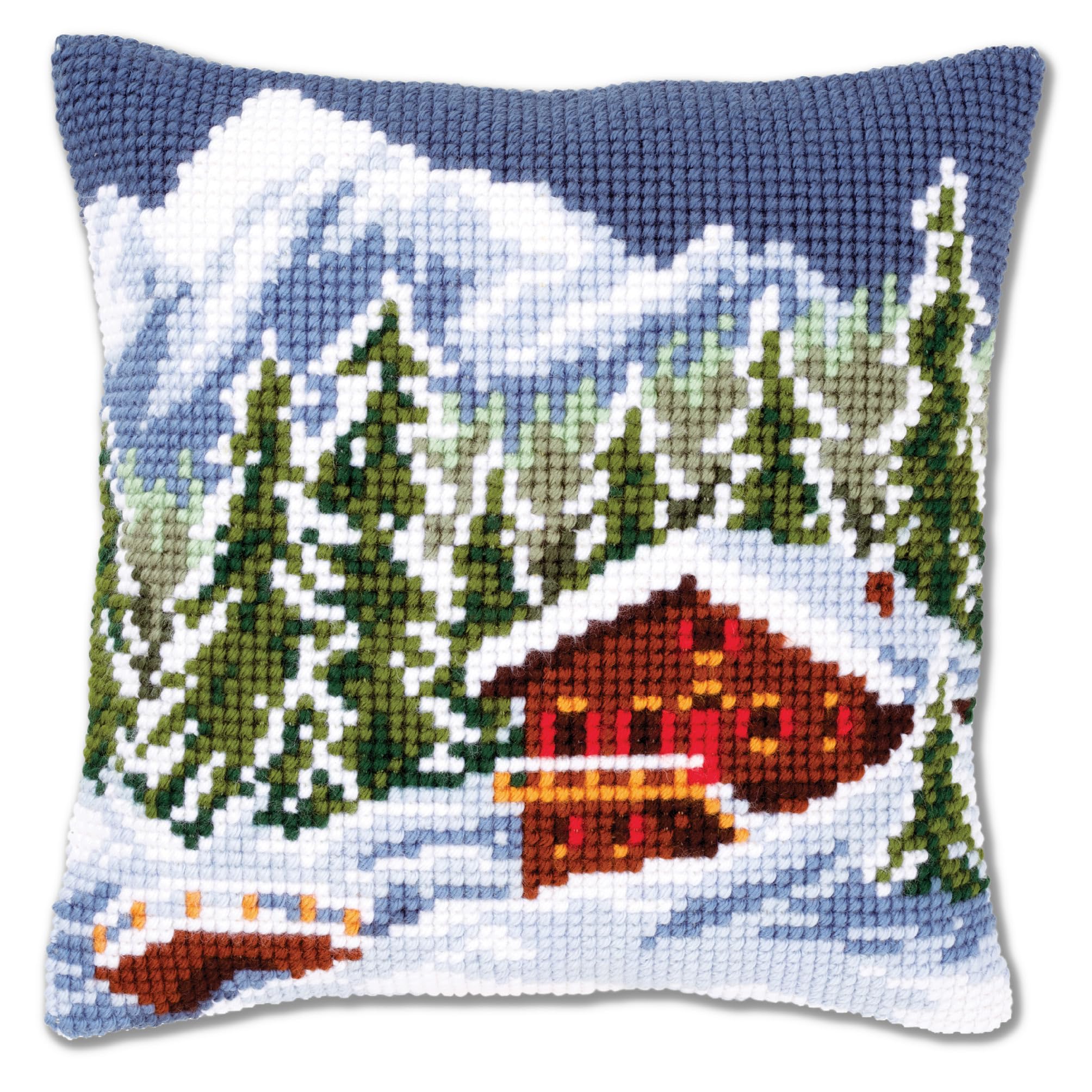 Vervaco Cross Stitch Cushion Snow Landscape