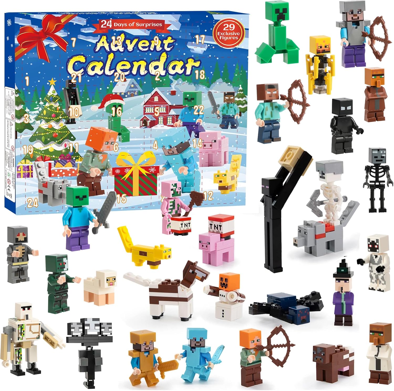 Advent Calendars - Advent Calendar 2023 Toys, 24 Days Miner Building Blocks Christmas Countdown Calendar, Surprise Christmas Advent Calendars Gifts for Kids Party Favor