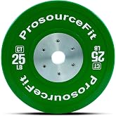 ProsourceFit Competition Color Training Bumper Plates, Rubber with Steel Insert, Calibrated for Cross Conditioning, Power Lifting, Weight Training