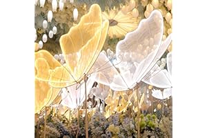 LEYSRIS 2PCS Gold Wedding Butterfly Floor Lamp, Adjustable Height 57.5"-70.1" LED Floor/Ceiling Lights, Romantic Standing & Hanging Decorative Lamp for Wedding, Party (48W White Light)