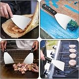 Herogo 2-Piece Griddle Scraper Stainless Steel Slant Edge with ABS Handle view 7