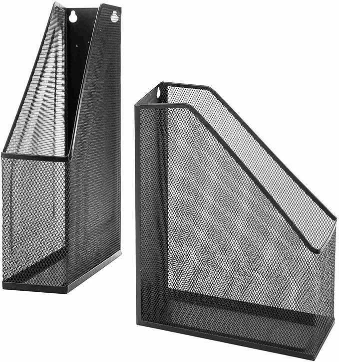 KEKEYANG Wire Mesh Wall Mounted or Freestanding File Holder, Magazine