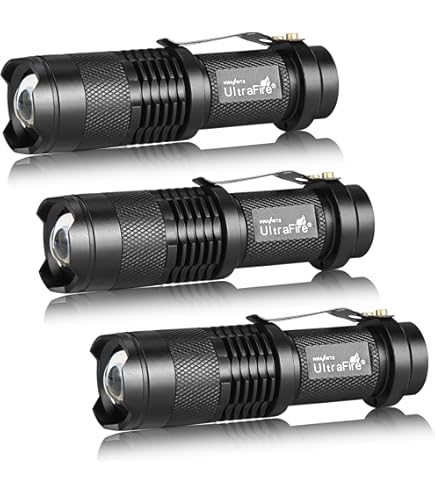 JDYYICZ 5 Pack 3 Modes Handheld Mini Cree Q5 LED Flashlight Torch Tactical Lamp 7w 500lm Adjustable Focus Zoomable Light