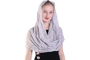 Grettytling Soft and Comfortable Mantilla Veils 5 Colors Spanish Style Lace Infinity Veil Mantilla Latin
