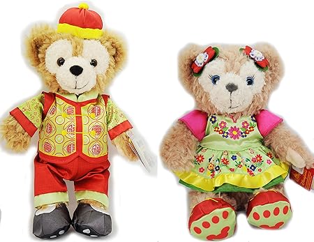 Amazon ディズニー チャイニーズ ニューイヤー 旧正月 春節19 ダッフィー シェリーメイ ぬいぐるみ Ssサイズ ペア 香港ディズニー限定 香港ディズニーのお土産袋付き リボンとシールのラッピング済み ぬいぐるみ おもちゃ