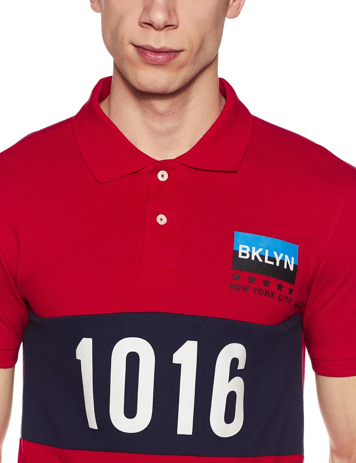 symbol amazon brand men's stylised cotton polo t-shirt