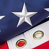 American Flags for Outside 3 x 5ft, Super Tough Spun Polyester American Flag Tear-Resistant Series, Heavy Duty US Flag with Embroidered Stars, Sewn Stripes, Brass Grommets