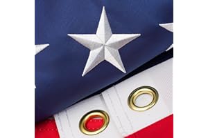 YIYUESQUHF American Flags for Outside 3 x 5 FT, 100% Polyester Heavy Duty US Flag for High Wind Outdoor, Fade Resistant & Waterproof USA Flag with Embroidered Stars, Sewn Stripes, Brass Grommets