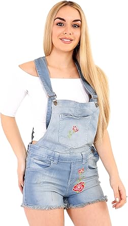 ladies dungaree shorts uk