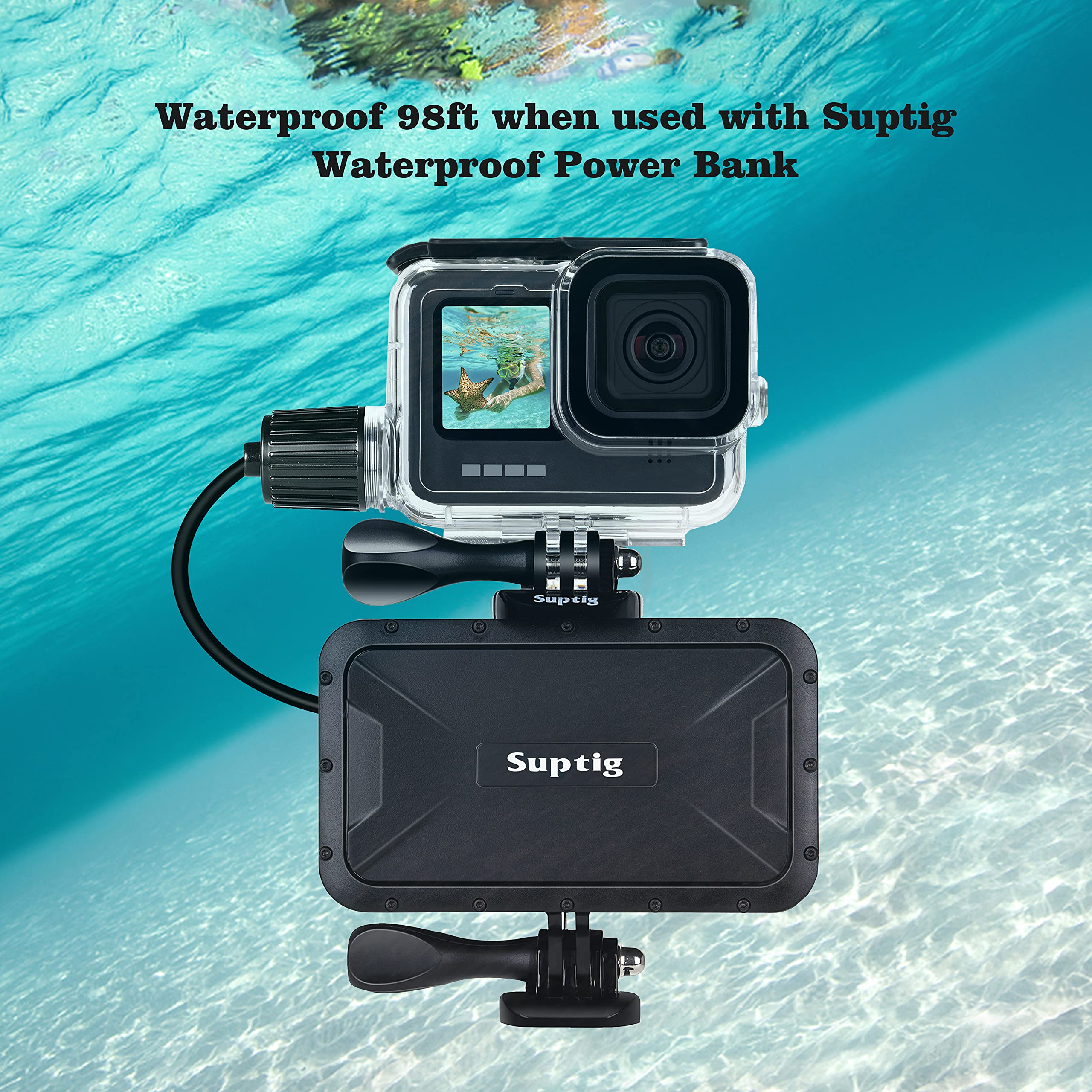 Suptig Waterproof Housing for GoPro Hero 13-9, Dive to 164Ft