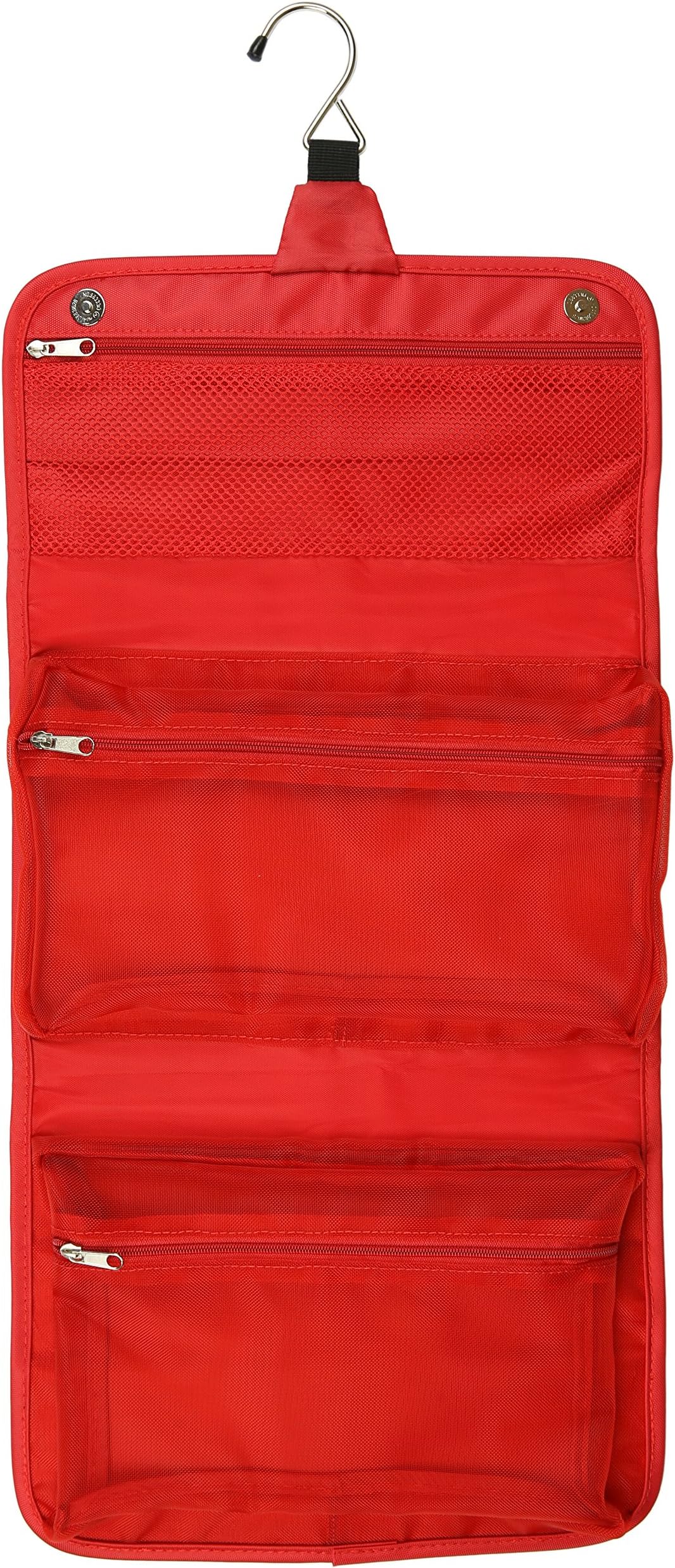 Travel Cosmetic Bag/Travel Toiletry Bag by Roomi, an All in One Hanging Toiletries Bag. Get this Stylish, Multifunctional Travel Organizer for Smart & Convenient Travelling! (Red)