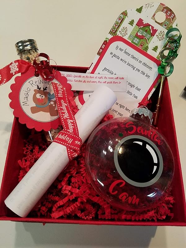 Amazon.com: Personalized Christmas Santa Letter Box, Santa Cam Ornament, Magic Key, Reindeer