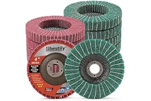 Sbestily 10Pcs 4 Inch Scour Flap Disc 120 & 240 Grit, Coarse Polishing Grinding Wheel for Metal Stainless Steel, Angle Grinder Attachment, Scouring Pads Scuff Sanding Discs Paint Rust Remover