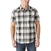 Lucky Brand Men's Short Sleeve Plaid Dobby Western Shirt