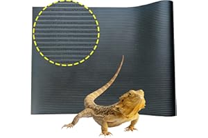 LUCKITTY Arbitrary Cutting Terrarium Reptile Carpet, Reptile Mat, Bearded Dragon Tank Accessories Flooring, Bearded Dragon, Leopard Gecko Substrate, Snake,Tortoise Bedding Black 17.5“× 79”