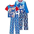 Sonic The Hedgehog Boys Pajamas for Kids 4 Piece Sleepwear Sets for Boys Pajama Bottoms and Sleep Shirts