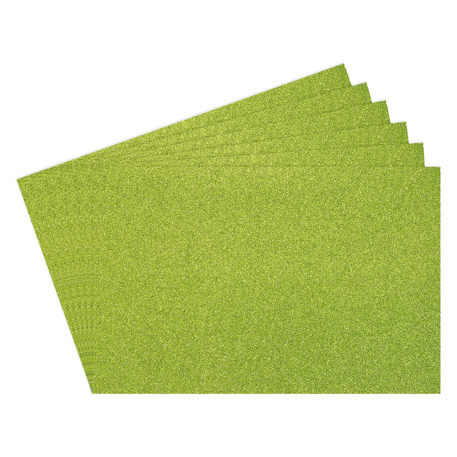 Rebower 6Pcs Foam Sheets Crafts Glitter Foam Arts Paper 12 x 8 x 5/64 Inch [for Crafts Project, Scrapbooking, DIY, Party Handicraft, Costumes]-30cm x 20cm x 2mm / Green