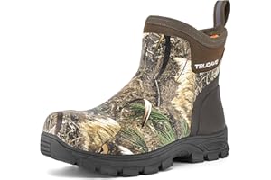 Trudave Men's Rain Boots Waterproof Garden Shoes, Ankle Rubber Work Boots, Camp Outdoor Snow Mud Boots for Farming, Hunting, Lawn Work, Size 7-14