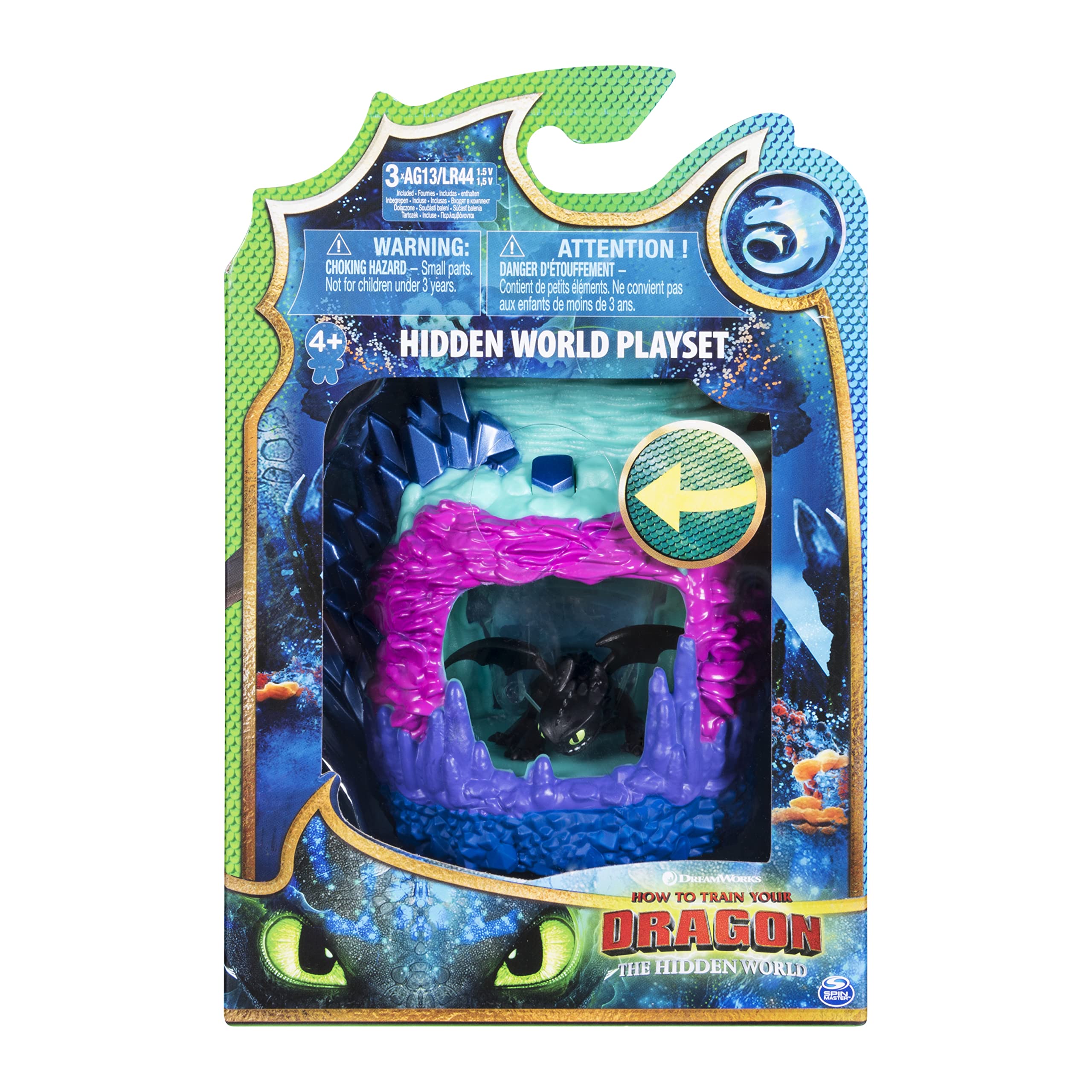 DreamWorks Dragons Hidden World Playset, Dragon Lair with Collectible Figure, for Kids Aged 4 and Up (Styles Vary)