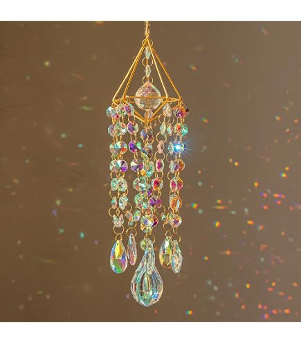 Lot De 2 Prismes Fleur En Cristal à Suspendre - Attrape-lumière Coloré Pour Fenêtre, Décoration