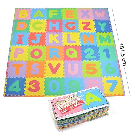 Puzzlematte XXL mit 110 Teilen für Kinder aus rutschfestem EVA - 3,3m² große Spielmatte, zusammensteckbar inkl. Rand-Teile 30