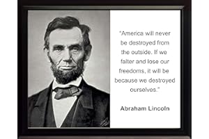 WESELLPHOTOS Abraham Lincoln America Will Never be Destroyed Quote 8x10 Framed Photo