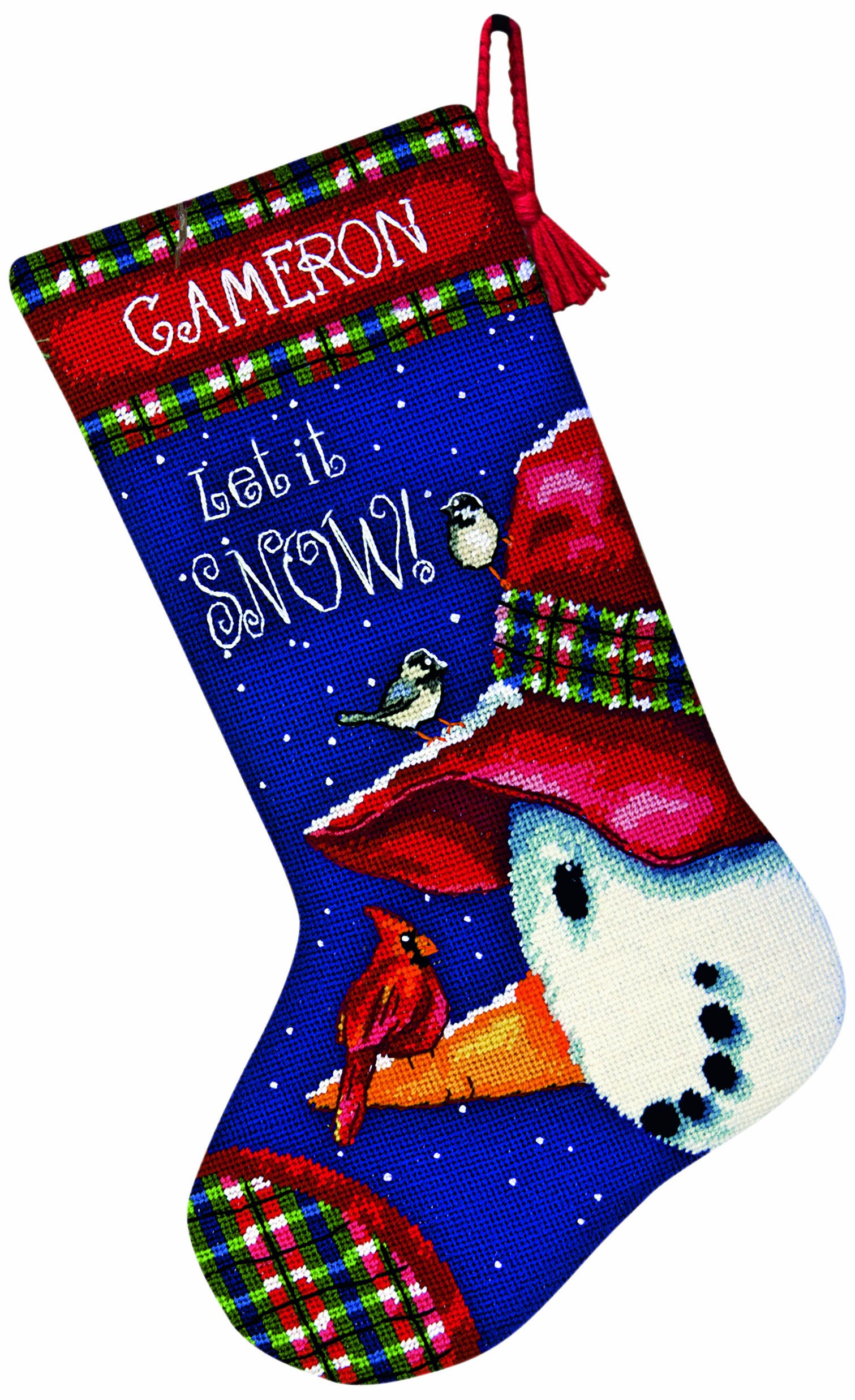 SNOWMAN PERCH STOCKING needlepoint tapestry kit