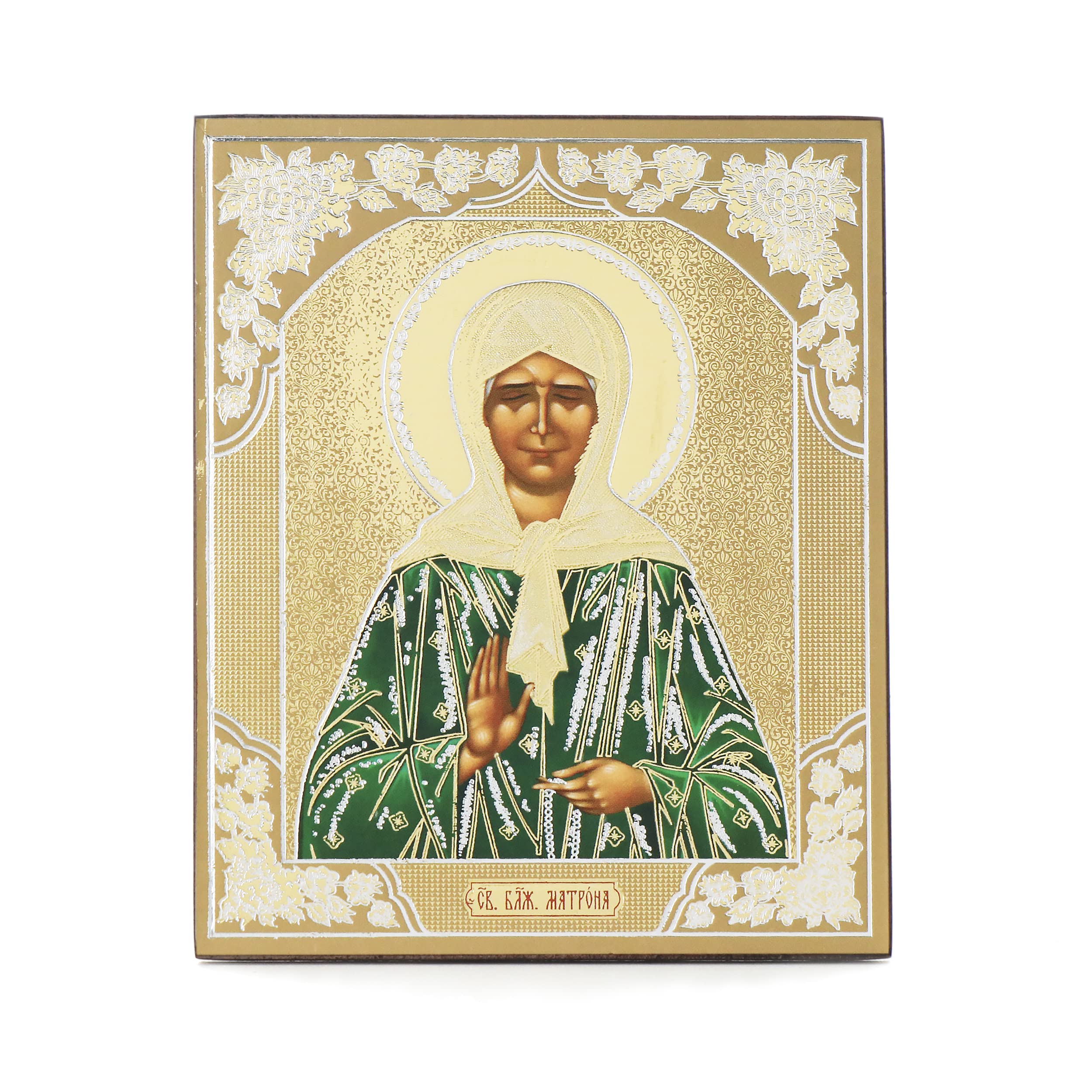 NKlaus Holy Matrona 11356 Wooden Icon 10 x 12 cm Christian Orthodox