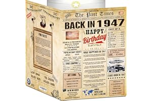 BACK2TIME 78th Birthday Card for Women Men - Back In 1947 Newspaper - 78 th Happy BIRTHDAY card - 78th birthday gift for Her Him - JUMBO A4 size - 78th birthday decorations Dad Mom - Best gifts for 78 year old