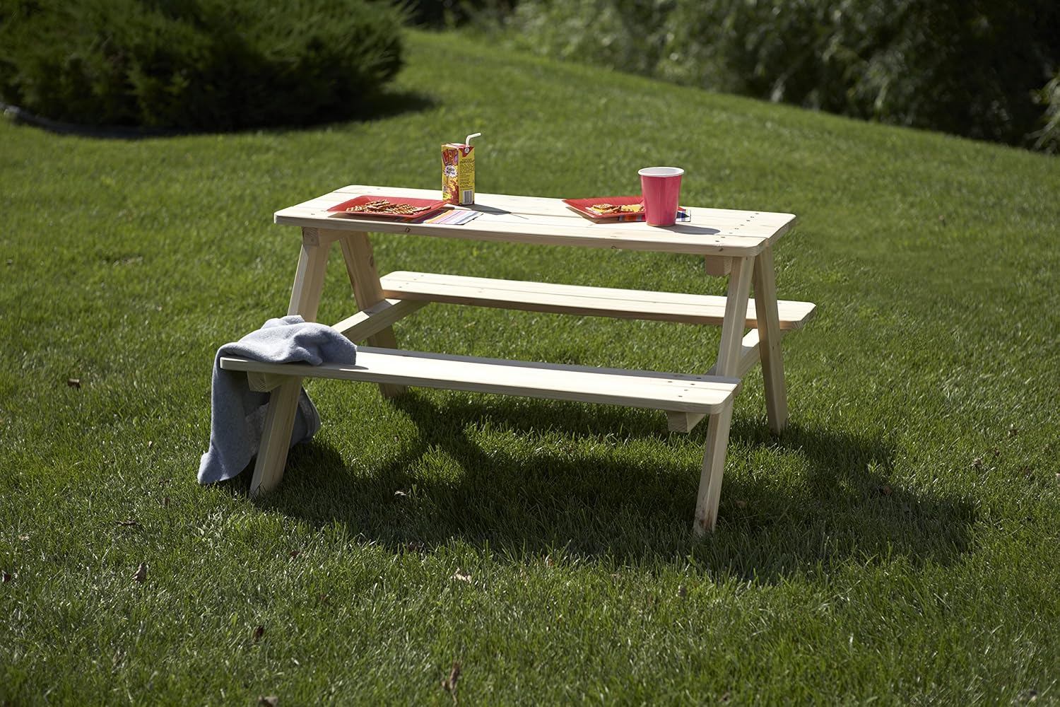 Merry Garden Kids Wooden Picnic Bench Outdoor Patio Dining Table, Natural : Outdoor Benches : Garden & Outdoor